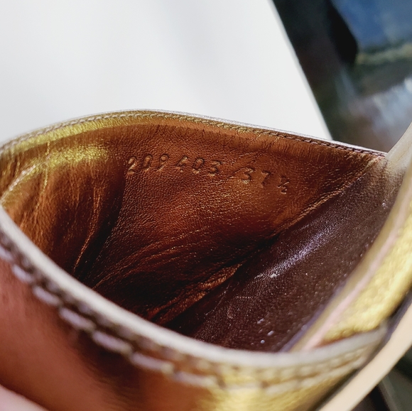 Authentic Gucci gold leather sandals size 37.5 - Picture 5 of 7